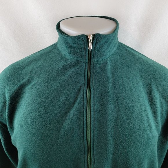 LL Bean Jacket Mens Medium Freen 1/2 Zip Fleece Maine Freeport USA Vintage Poly - Picture 3 of 7